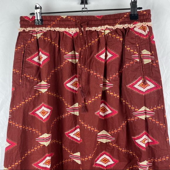 Beach Warrior Maroon Boho Long Maxi Skirt Size 14 - Picture 4 of 14